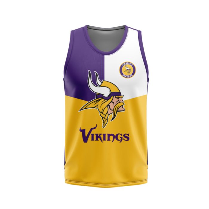 Minnesota Vikings Unisex Tank Top Basketball Jersey Style Gym Muscle Tee JTT697