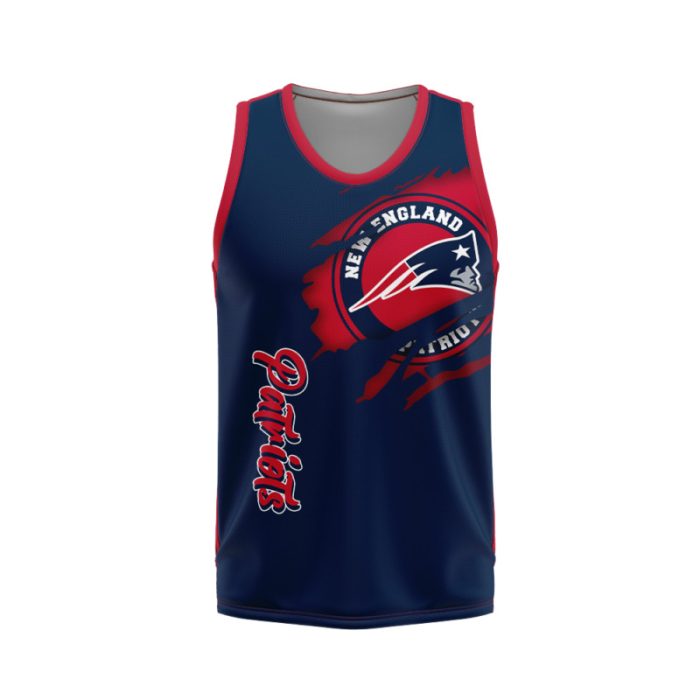 New England Patriots Unisex Tank Top Basketball Jersey Style Gym Muscle Tee JTT971