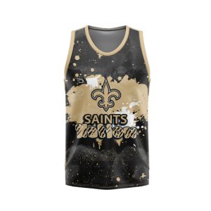 New Orleans Saints Unisex Tank Top Basketball Jersey Style Gym Muscle Tee JTT781