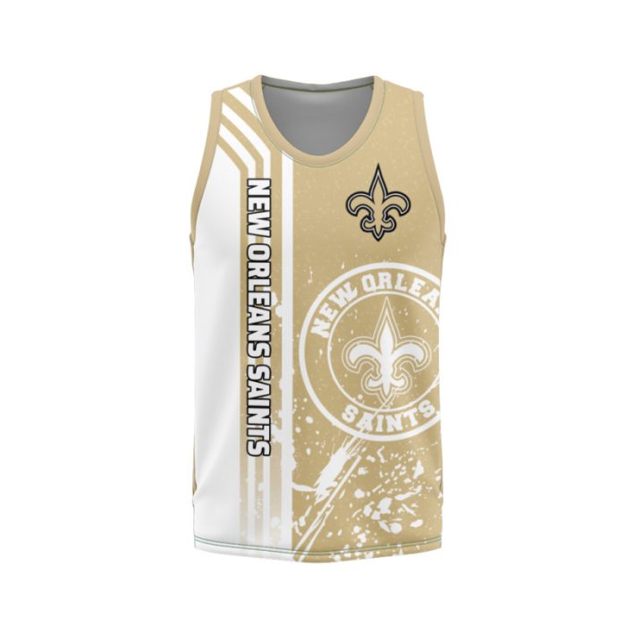 New Orleans Saints Unisex Tank Top Basketball Jersey Style Gym Muscle Tee JTT786