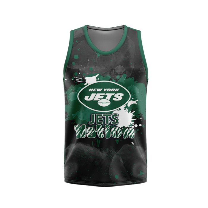 New York Jets Unisex Tank Top Basketball Jersey Style Gym Muscle Tee JTT958