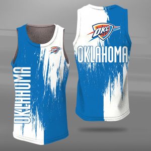 Oklahoma City Thunder Unisex Tank Top Basketball Jersey Style Gym Muscle Tee JTT162