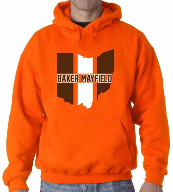 Orange Cleveland Browns Baker Mayfield "State" Hoodie Hooded Sweatshirt