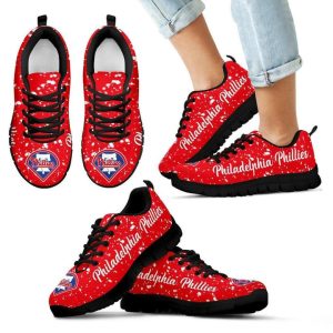 Philadelphia Phillies MLB Canvas Shoes Running Shoes Black Shoes Fly Sneakers