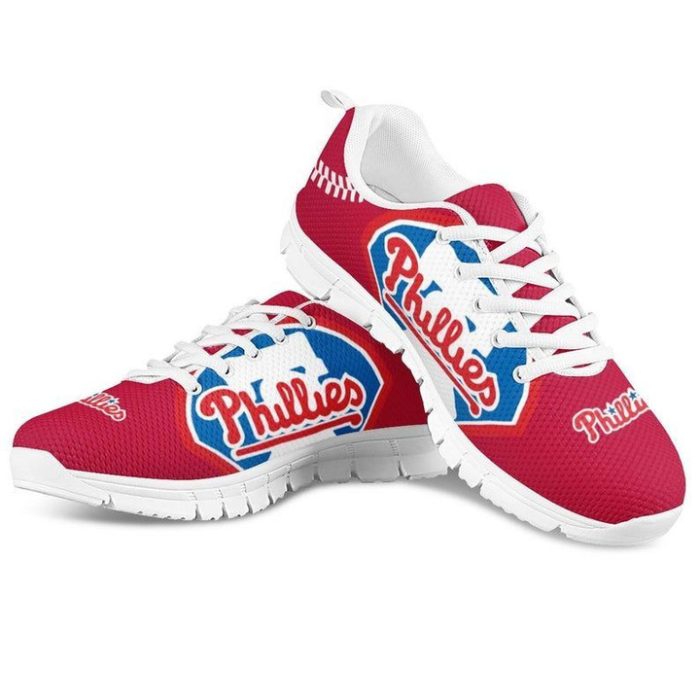 Philadelphia Phillies MLB Canvas Shoes Running Shoes White Shoes Fly Sneakers