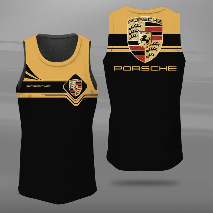 Porsche Unisex Tank Top Basketball Jersey Style Gym Muscle Tee JTT059