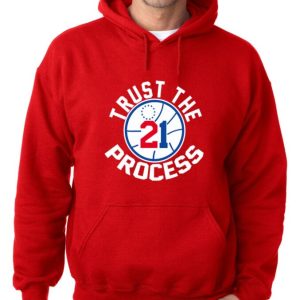 Red Joel Embiid Philadelphia 76Ers Trust Process Hooded Sweatshirt Hoodie