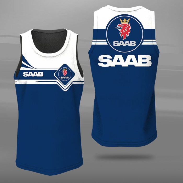 Saab Automobile Unisex Tank Top Basketball Jersey Style Gym Muscle Tee JTT056