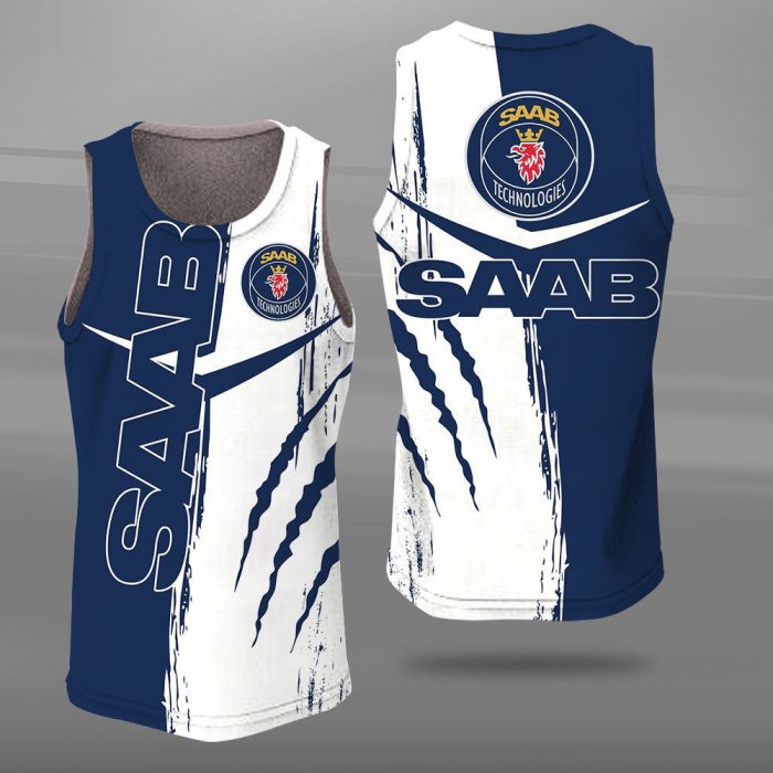 Saab Automobile Unisex Tank Top Basketball Jersey Style Gym Muscle Tee JTT082