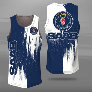 Saab Automobile Unisex Tank Top Basketball Jersey Style Gym Muscle Tee JTT086