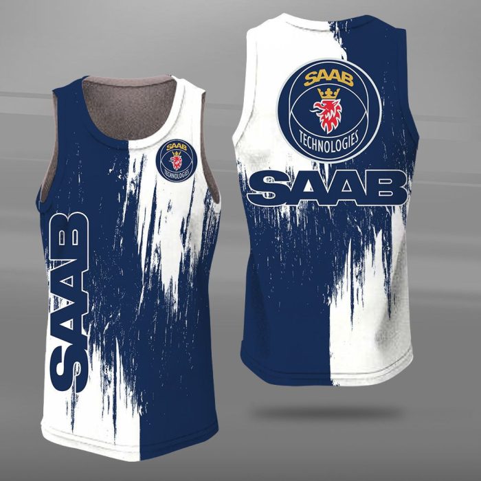 Saab Automobile Unisex Tank Top Basketball Jersey Style Gym Muscle Tee JTT086