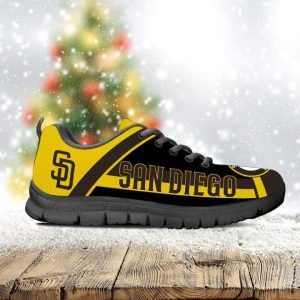 San Diego Padres MLB Football Canvas Shoes Running Shoes Black Shoes Fly Sneakers