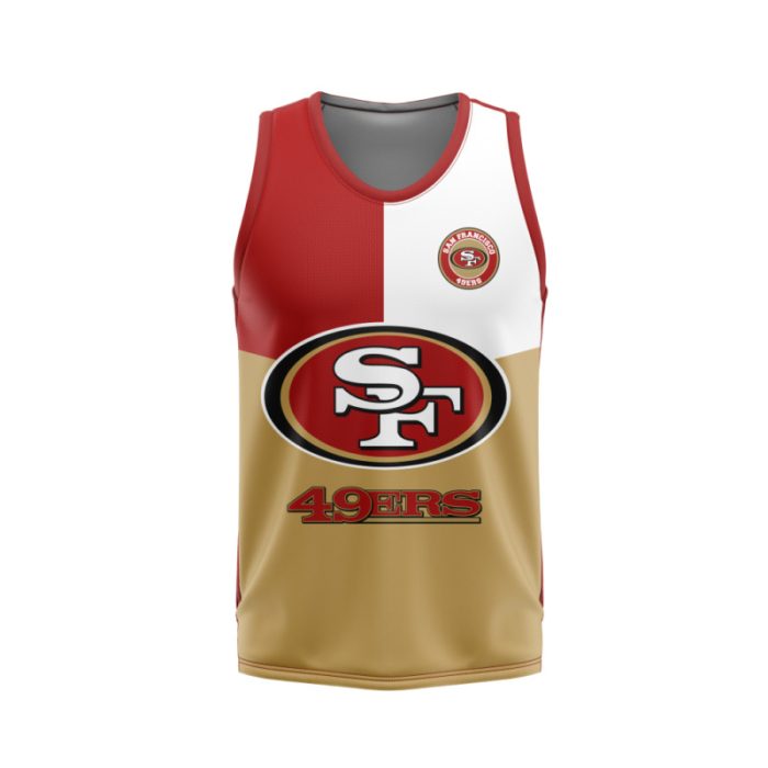 San Francisco 49ers Unisex Tank Top Basketball Jersey Style Gym Muscle Tee JTT905