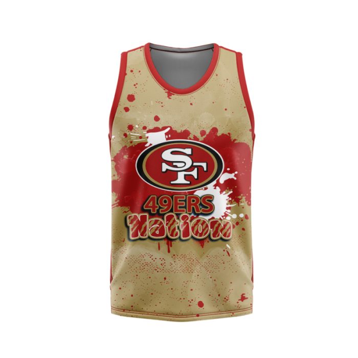 San Francisco 49ers Unisex Tank Top Basketball Jersey Style Gym Muscle Tee JTT906