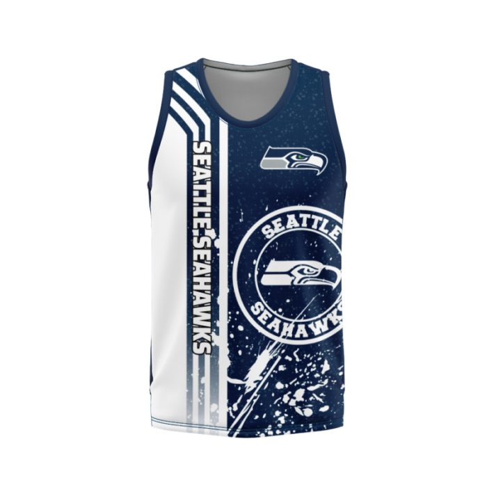 Seattle Seahawks Unisex Tank Top Basketball Jersey Style Gym Muscle Tee JTT741
