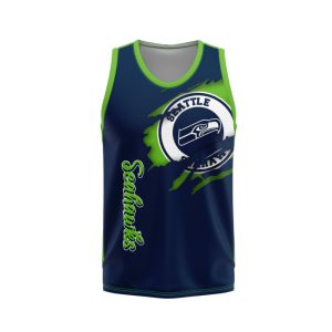 Seattle Seahawks Unisex Tank Top Basketball Jersey Style Gym Muscle Tee JTT742