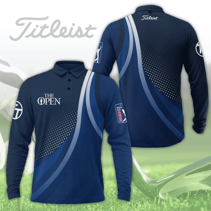 The Open Championship Titleist Long Sleeve Polo Shirt Golf Shirt GLP049