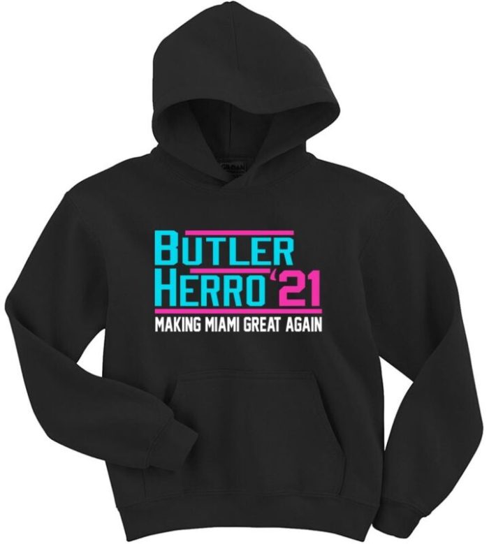 Tyler Herro Jimmy Butler Buckets Miami Heat Vice City 21 Crew Hooded Sweatshirt Unisex Hoodie