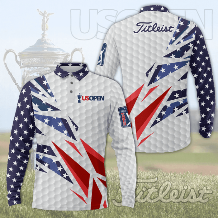 U.S Open Championship Titleist Long Sleeve Polo Shirt Golf Shirt GLP047