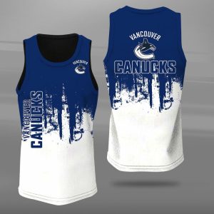 Vancouver Canucks Unisex Tank Top Basketball Jersey Style Gym Muscle Tee JTT320