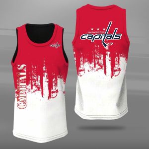Washington Capitals Unisex Tank Top Basketball Jersey Style Gym Muscle Tee JTT399