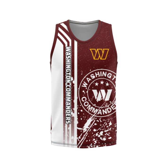 Washington Commanders Unisex Tank Top Basketball Jersey Style Gym Muscle Tee JTT888