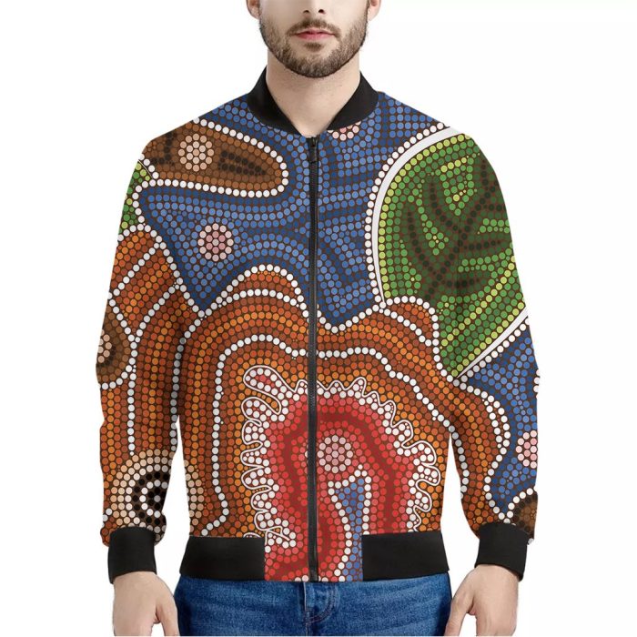 Australian Aboriginal Art Print Bomber Jacket