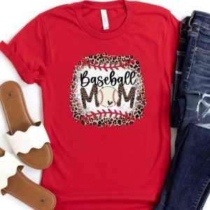 Baseball Baseball Mama Shirt Baseball Shirt For Women Sports Mothers Day Gift Family Baseball Shirt Cheetah Prin