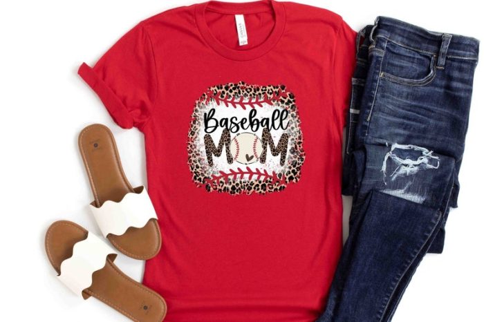 Baseball Baseball Mama Shirt Baseball Shirt For Women Sports Mothers Day Gift Family Baseball Shirt Cheetah Prin