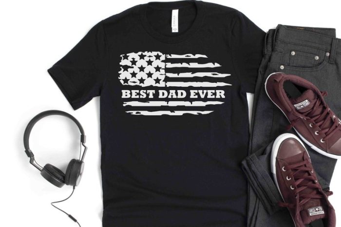 Best Dad Ever Shirt Dad Shirt Dad American Flag T-Shirt Daddy T-Shirt Gift