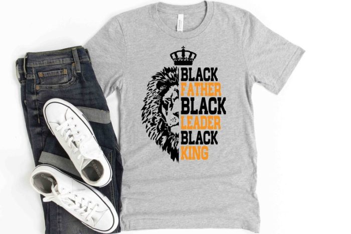 Black Father Black Leader Black King Shirt - Black Dad T-Shirt - Lion King Dad Tee - Cool Black Dad Gift - Gift For Black Dad