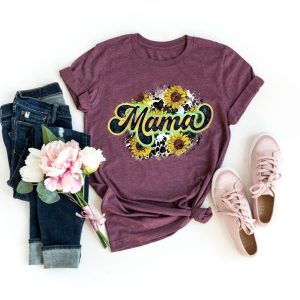 Floral Mama T-Shirt Mothers Day Gift Mothers Day Design Wildflower Mom Tee Flower Mama Trendy Cute Mom Tee Best Mom T-Shirt