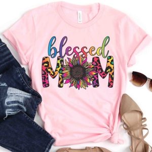 Leopard Blessed Mom Sunflower Shirt Sunflower Blessed Mother Day Gift Mama Shirt Gift For Mom Blessed Mama