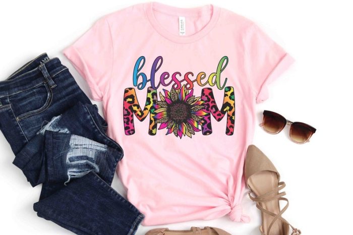 Leopard Blessed Mom Sunflower Shirt Sunflower Blessed Mother Day Gift Mama Shirt Gift For Mom Blessed Mama