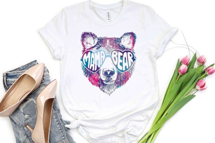 Mama Bear With Sunglasses Mom Tee Mothers Day Momma Bear Tribe Tribal Mom Tribe Graphic Tee