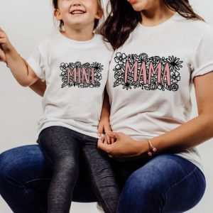 Mama Mini Shirt Matching Mommy And Me Shirt Mama Mini Matching Shirt Mother And Daughter Outfits Mama Shirt Mini T-Shirt