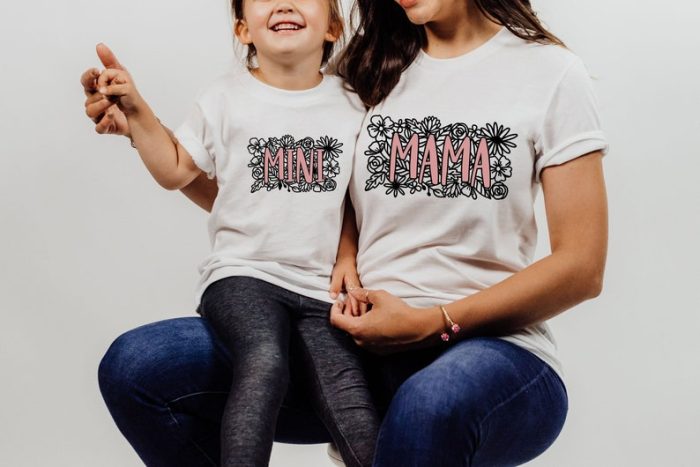 Mama Mini Shirt Matching Mommy And Me Shirt Mama Mini Matching Shirt Mother And Daughter Outfits Mama Shirt Mini T-Shirt