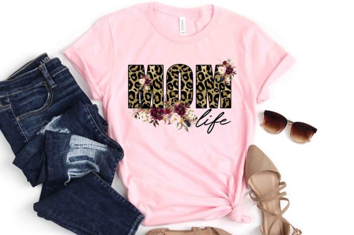 Mom Life Shirt Funny Mother Day Gift Leopard Cheetah Print For Women Tshirt Mom Life Kid Life Funny Mom Tshirt