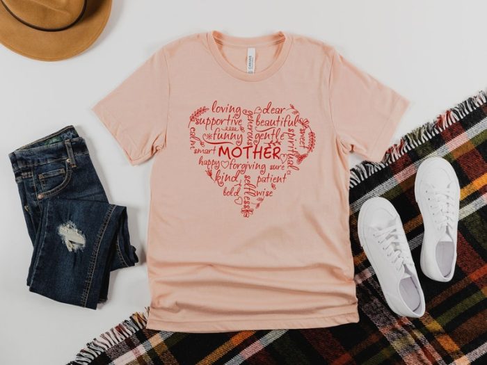 Mother Heart Shirt Mothers Day Shirt Gift For Mom Mama Shirt Mom Life Shirt Mother Word Cloud Tee Heart Shirt Gift For Her