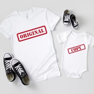 Original Copy Shirt Original And Copy T-Shirt Father And Son Daughter Matching Shirt Father Baby Matching Tee Mom And Me Shirt Matching