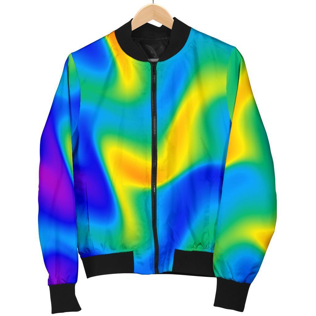 Rainbow Psychedelic Trippy Print Bomber Jacket – Choose Life. Choose Style