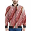 Raw Bacon Print Bomber Jacket