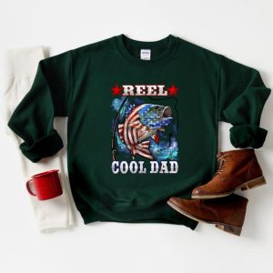 Reel Cool Dad Tshirt American Flag Dad Shirt Gift Fishing Dad Shirt Fishing Father Gift Dad Gift Shirt Gift