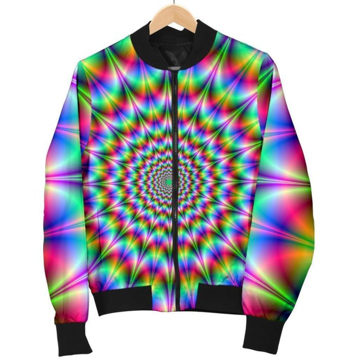 Spiky Psychedelic Optical Illusion Bomber Jacket