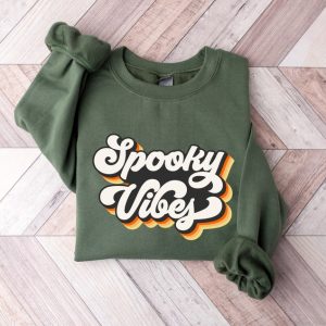 Spooky Vibes Sweatshirt Retro Halloween Sweatshirt Spooky Funny