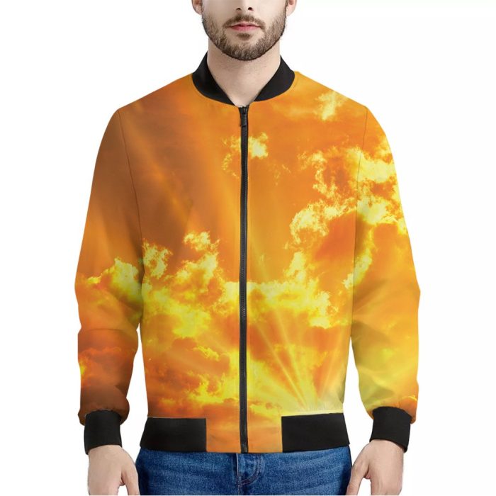 Sunrise Sky Print Bomber Jacket