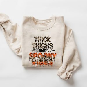 Thick Thighs And Spooky Vibes Sweatshirt Halloween Sweatshirt Spooky Funny