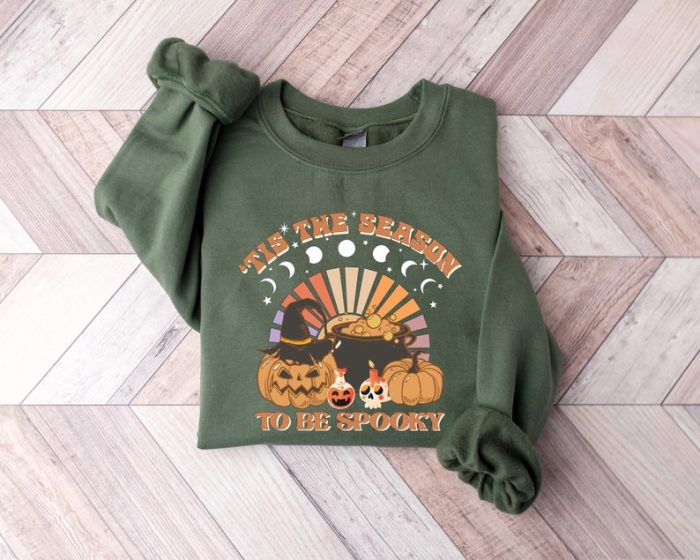 Tis The Season To Be Spooky Sweatshirt Halloween Sweatshirt Spooky Funny