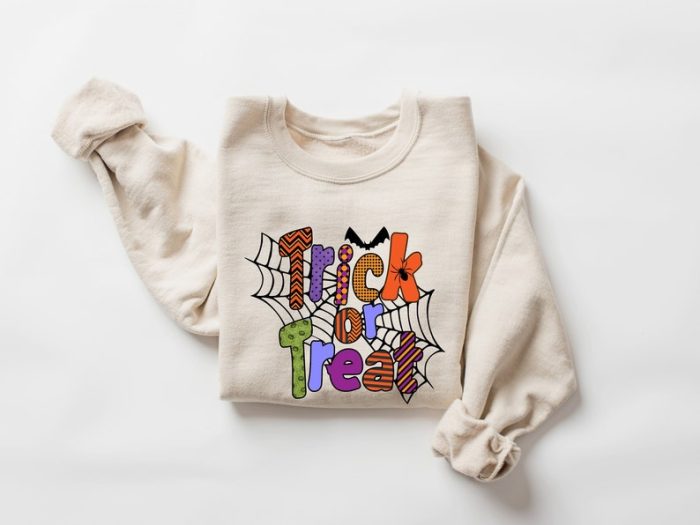 Trick Or Treat Sweatshirt Happy Ghost Scary Shirt