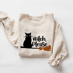 Witch Please Sweatshirt Cute Cat Halloween Sweatshirt Witch Funny Halloween Sweatshirt